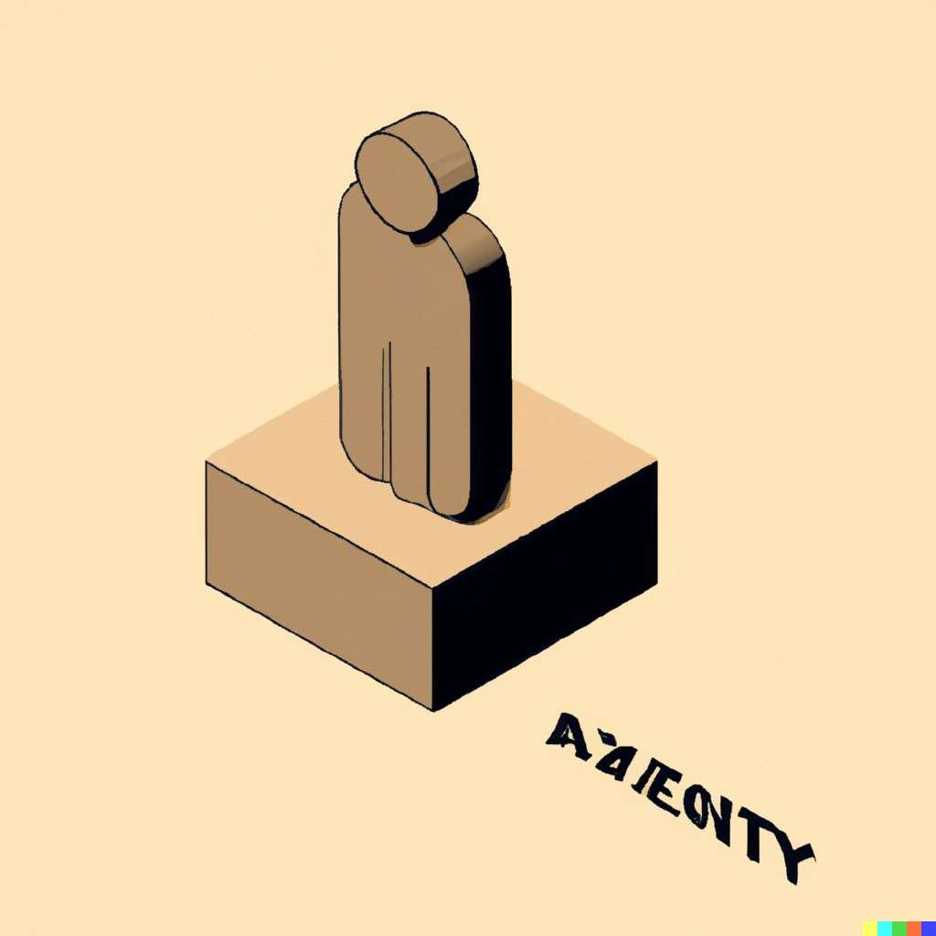 a representation of anxiety, isometric art